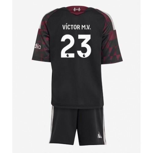 Stroje piłkarskie Liverpool Victor Munoz #23 Koszulka Trzeciej dla dzieci 2026-27 Krótki Rękaw (+ szorty)